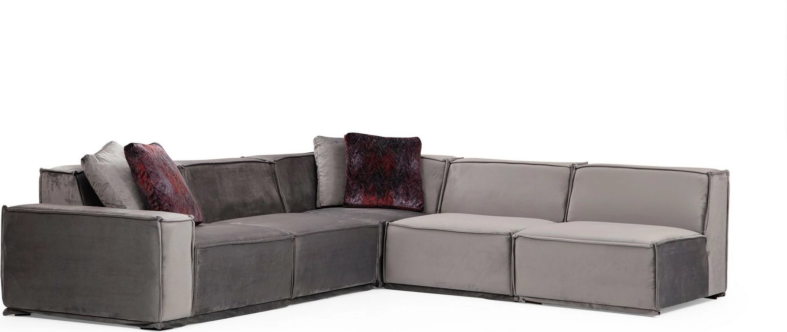 Këndare Atelier del Sofa, Lego Corner 4 (L1-O1-C-O1-O1), ngjyrë gri