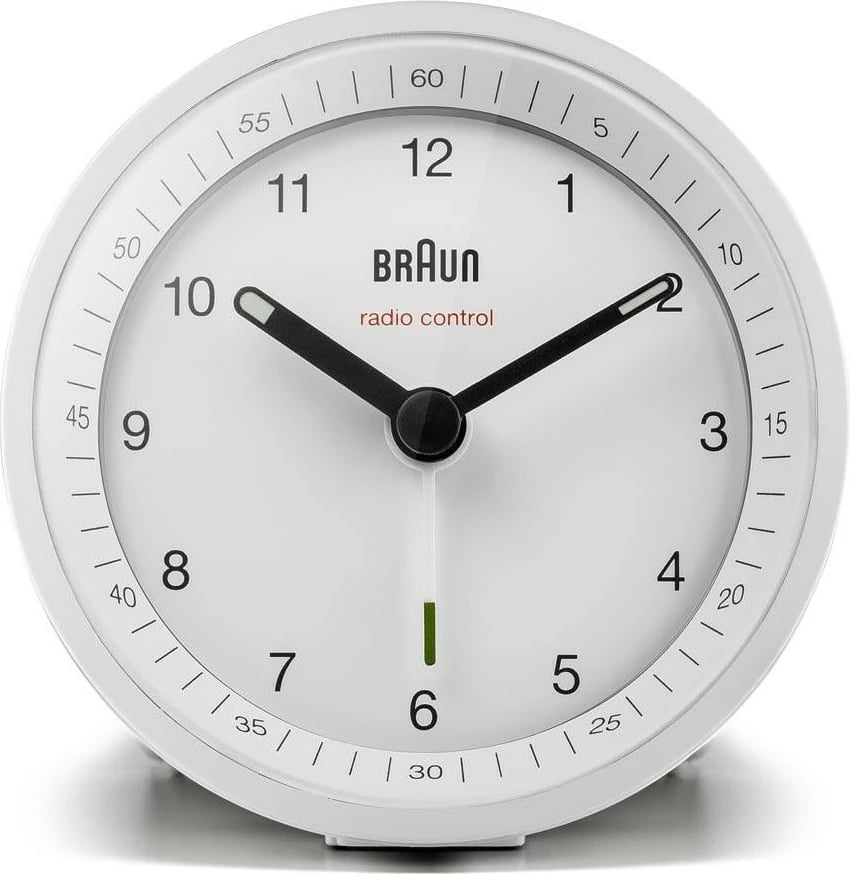 Alarm Braun BC07W-DCF, analog, radio kontroll, bardhë Alarm Braun BC07W-DCF, analog, radio kontroll, bardhë
