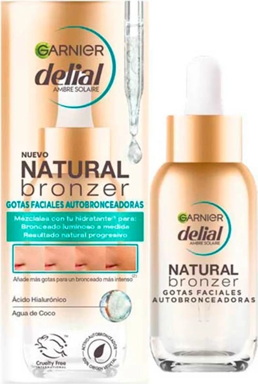 Bronzer autobronzues Delial Natural Bronzer Gotas Faciales, unisex, 30ml