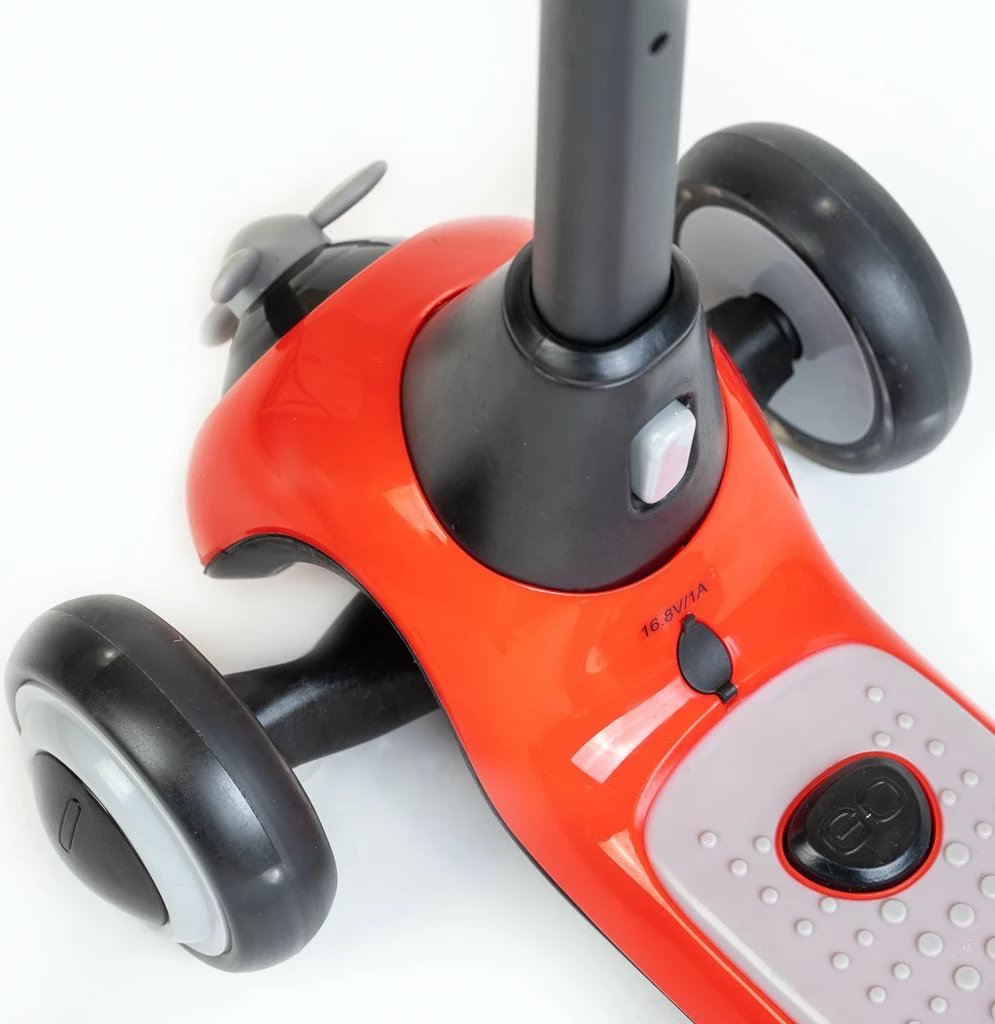 Skuter elektrik fëmijësh, Baby Mix Moovi, 100W 14.8V, shpejtësi 8-10 km/h, bateri 2Ah, moshat 3+, e kuqe