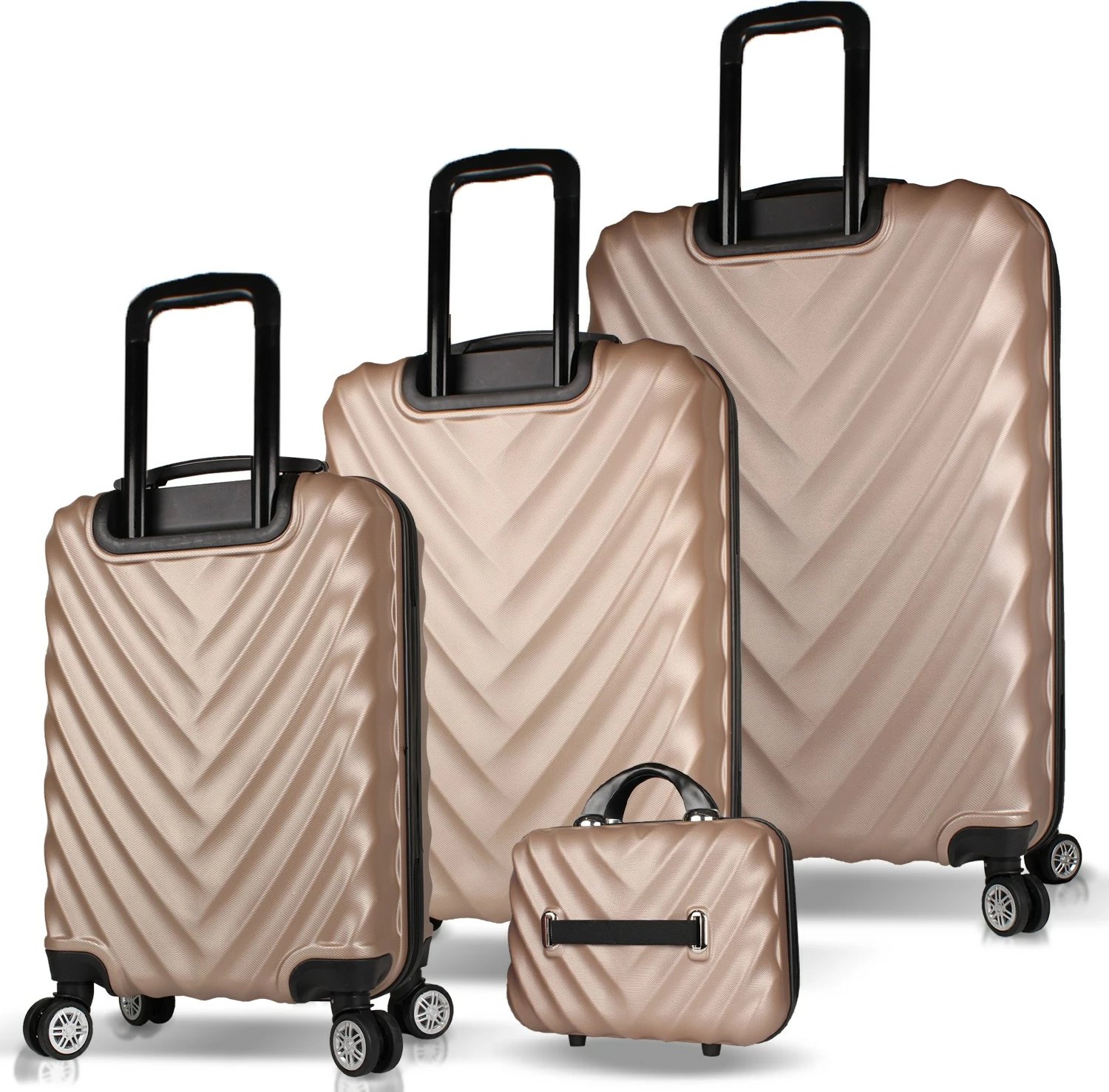 Set valixhesh (4 copë), ngjyrë ari, Zoozie Bags, 7231