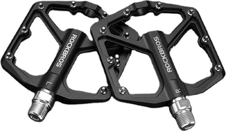 Set pedale biçiklete Rockbros K203-BK, aliazh alumini dhe çelik, e zezë