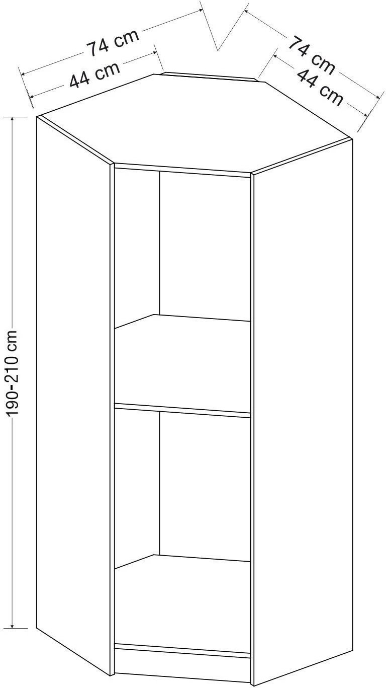 Dollap qosheje, ngjyrë arre, Skye Decor Kale 1, 210cm