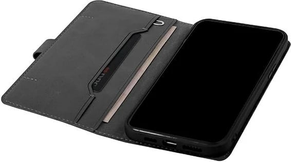 Mbështjellës UNIQ Journa për iPhone 12 / iPhone 12 Pro, me kapak dhe portofol, Gri