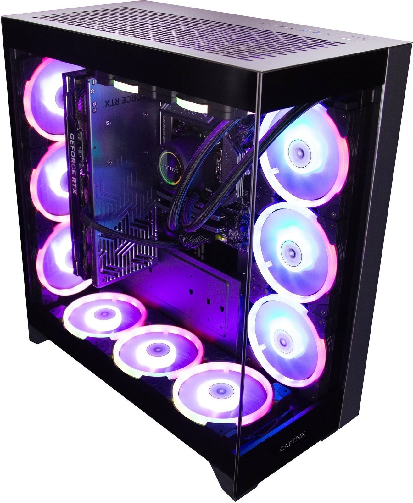 Kompjuter Captiva Ultimate R90-284, Ryzen 9 9900X3D, 128GB RAM, 4TB SSD, RTX5090, e zezë