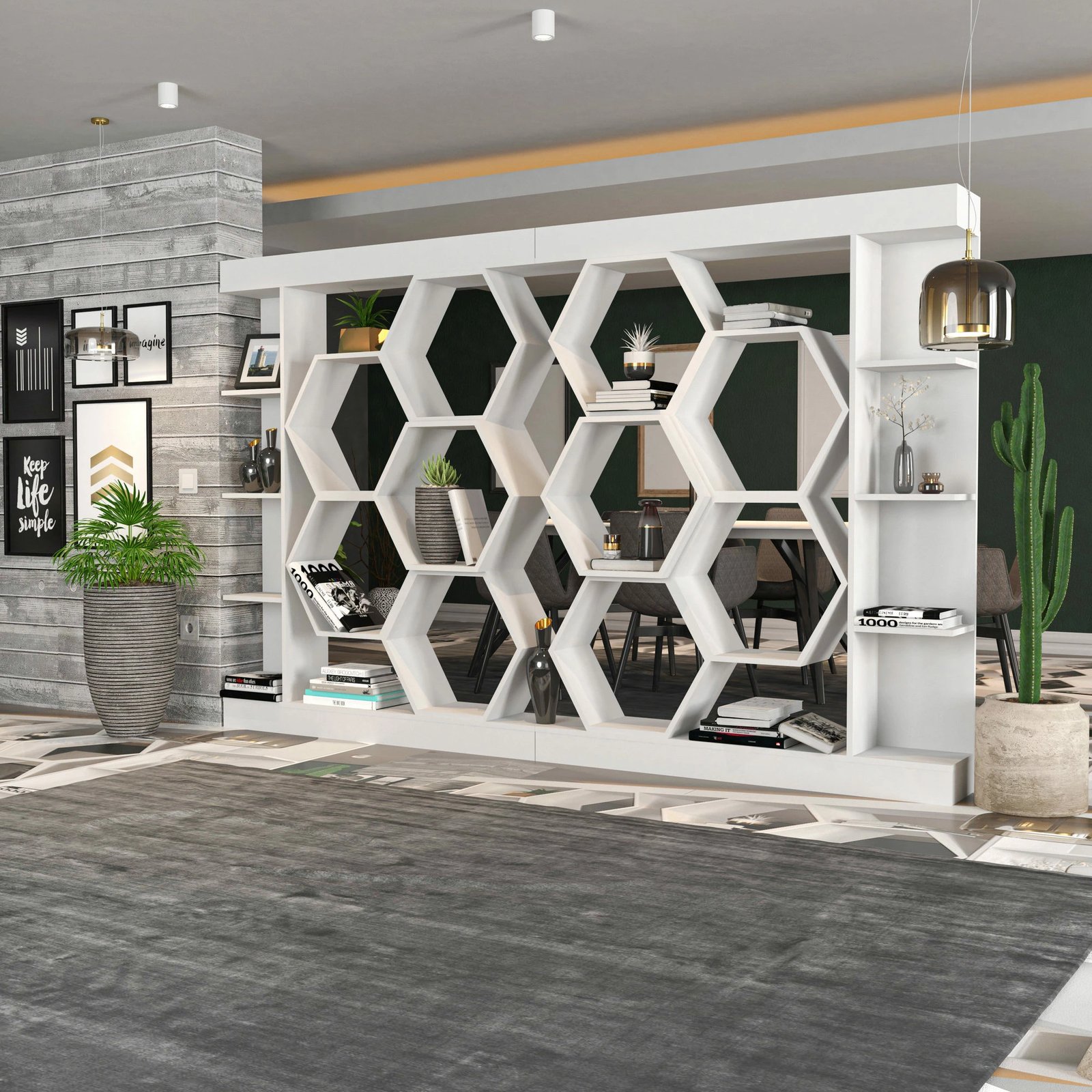 Raft librash Hanah Home, Sueno, i bardhë