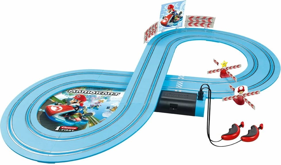 Set pistë garash, Milly Mally, Carrera FIRST Nintendo Mario Kart Mario & Yoshi, 2.4 m, Multicolor, set 2 makina