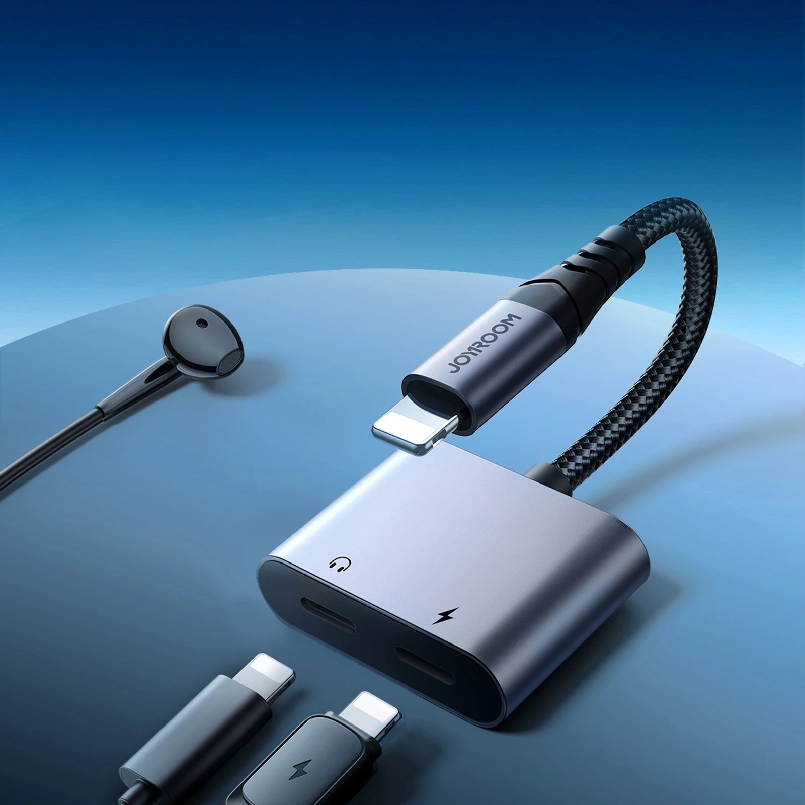 Adapter Lightning Joyroom SY-L02 2-në-1 me DAC, i zi