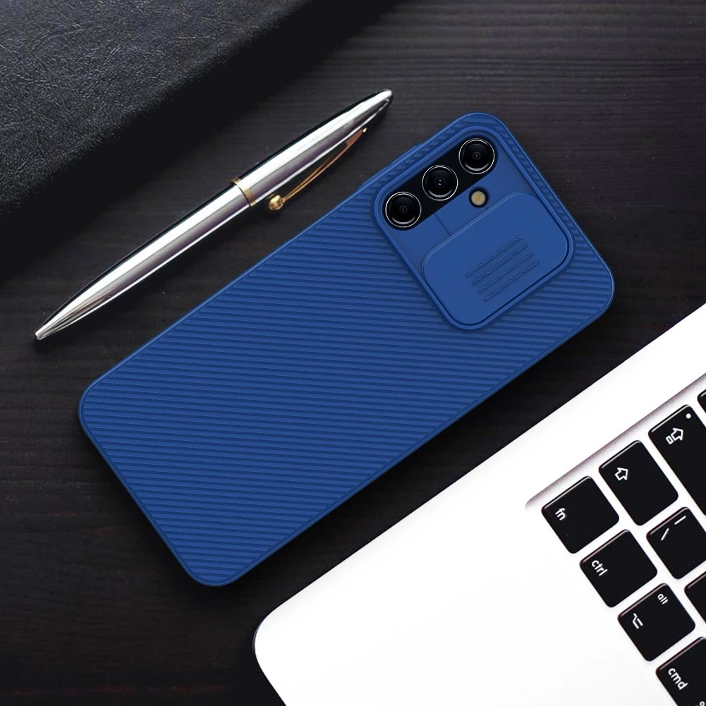 Mbështjellës Nillkin CamShield Case për Samsung Galaxy A14 5G / Galaxy A14, me kapak kamere, Kaltër
