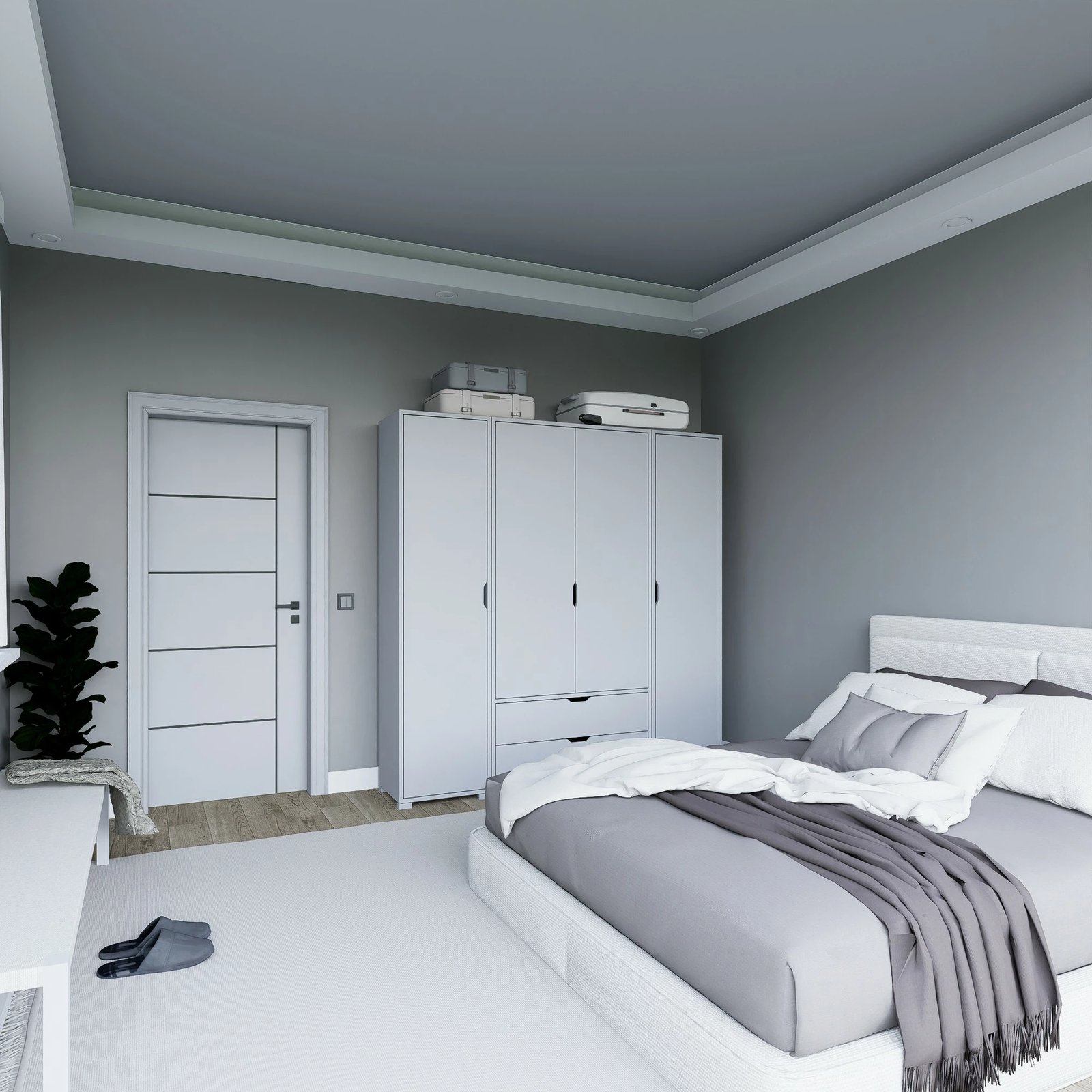 Dollap për rroba, ngjyrë e bardhë mat, Skye Decor Duru 1600-023