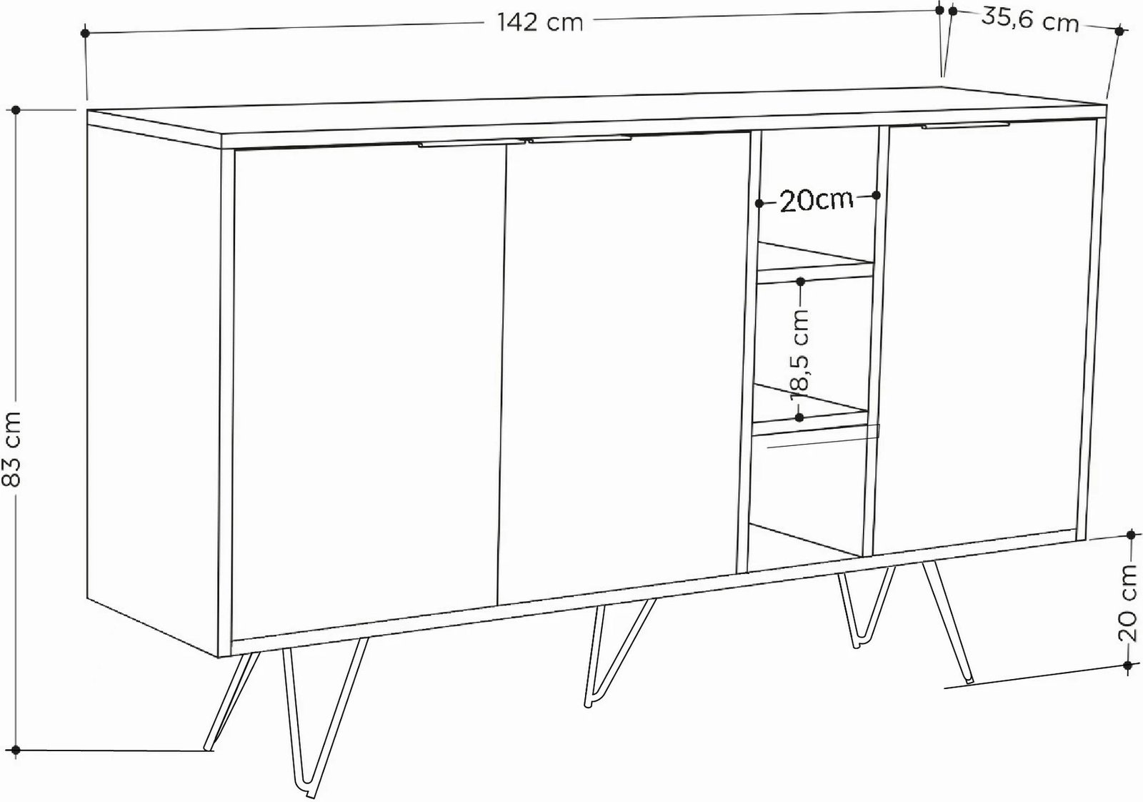 Konsol Skye Decor, ngjyrë rëre dhe lis, Clara