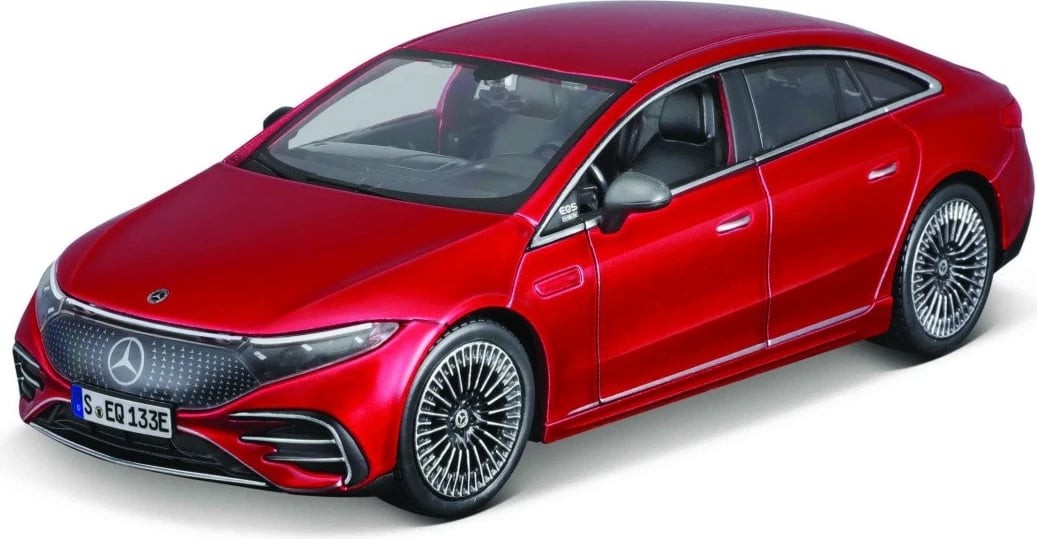 Model veture Maisto Mercedes EQS 1:24, metal, plastikë, e kuqe