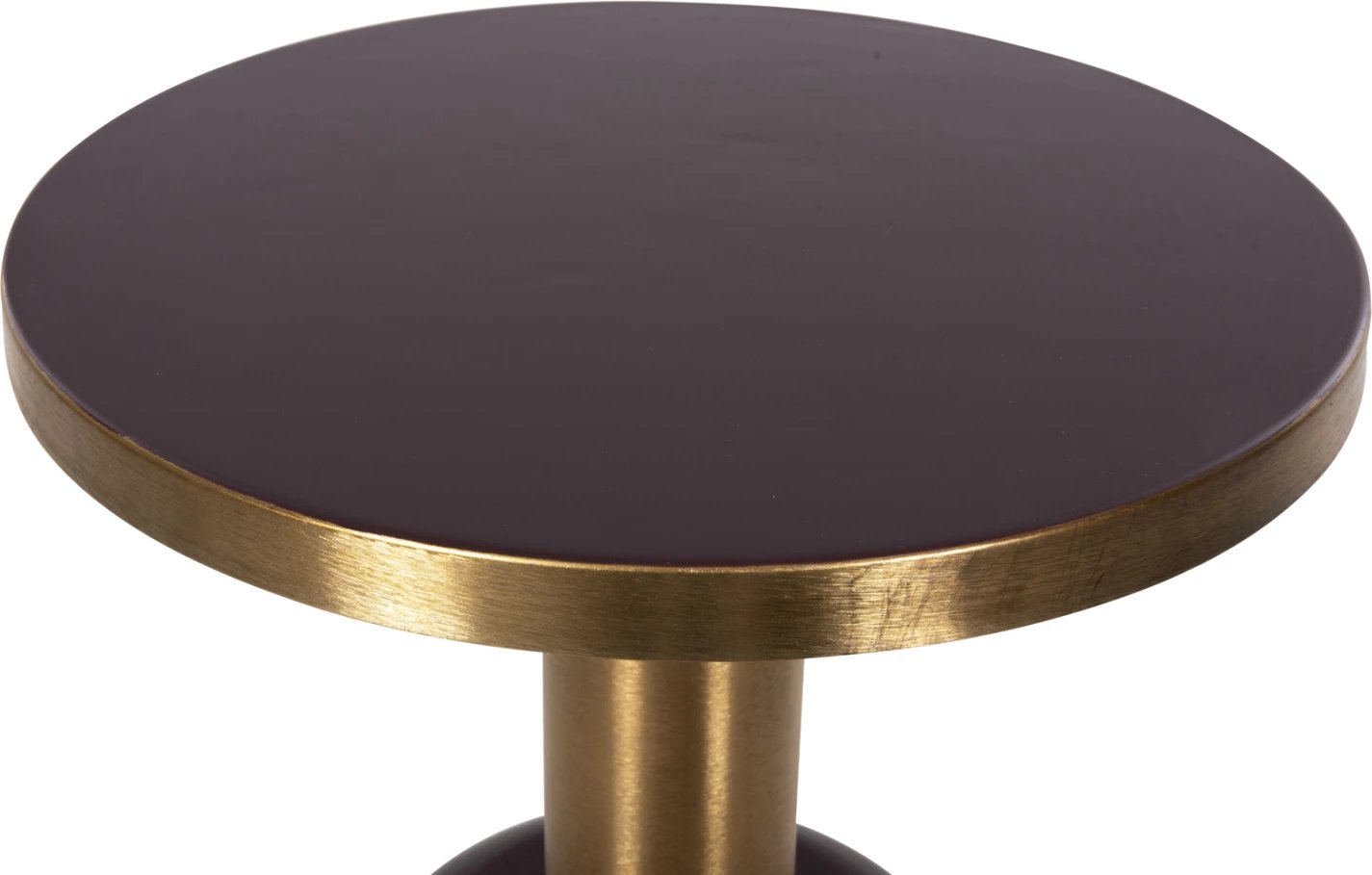 Tavolinë anësore ERODE FH4242.06 metalike, ngjyrë qershie-ari, Φ50.5x52.5H cm