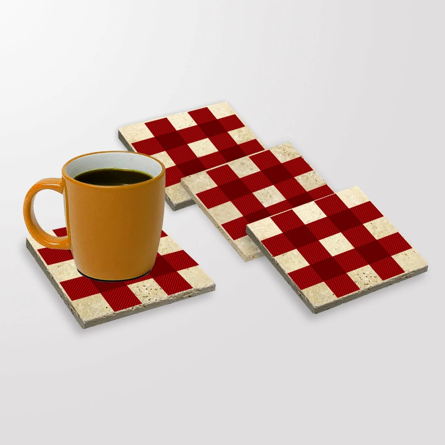 Set 4 copë nënfilxhana prej guri natyral, shumëngjyrësh, Hermia, TBA5022