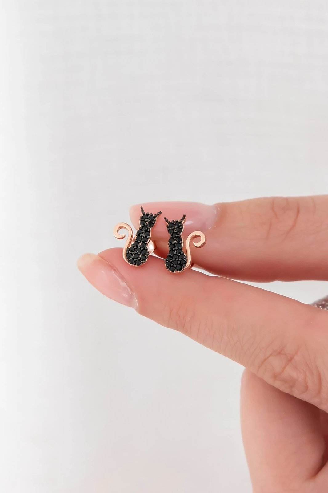 Vathë argjendi Jumeon, rozë gold & të zinj, NRZ99155