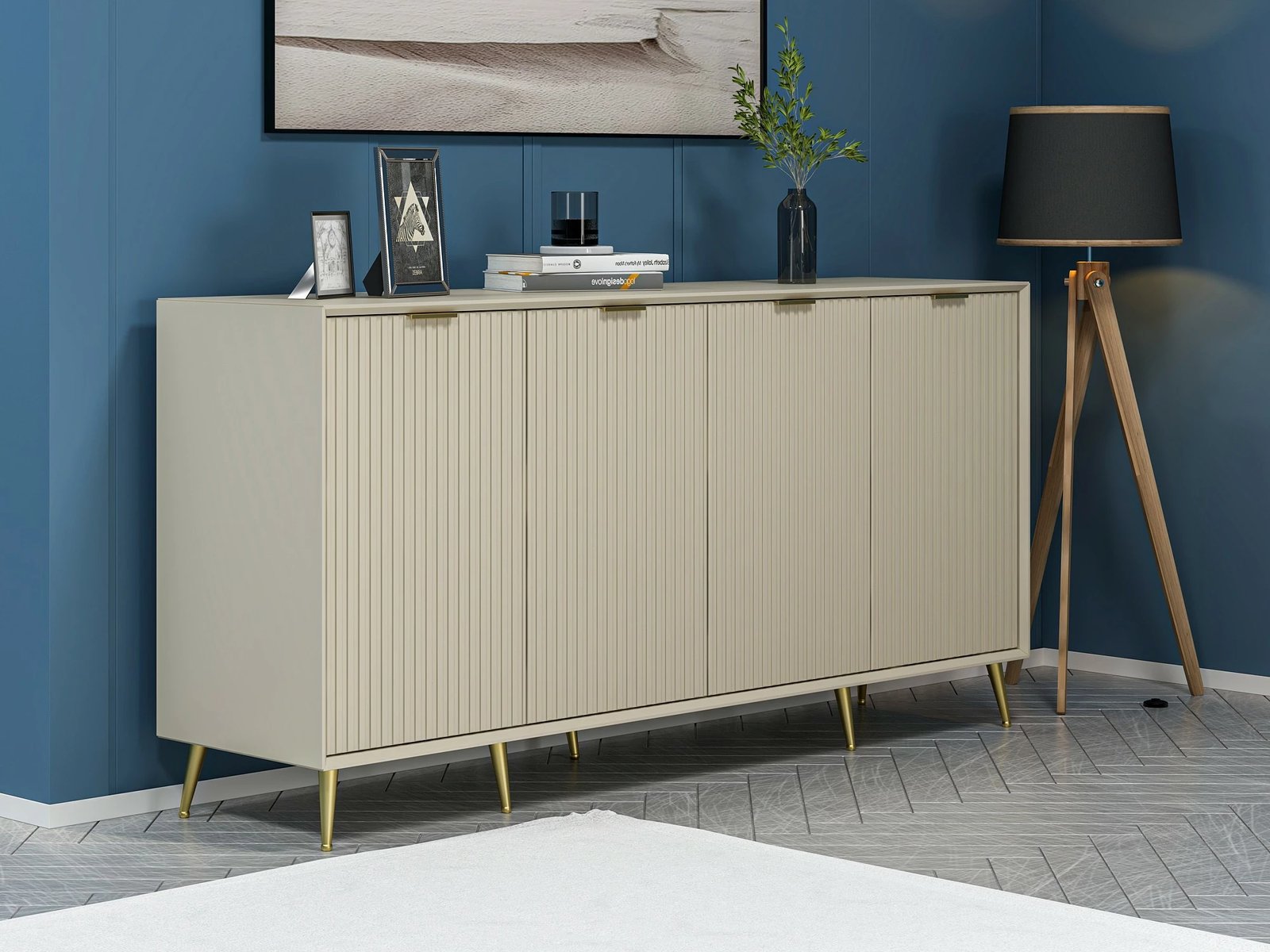 Konsolë Hanah Home, Luxe, ngjyrë rëre