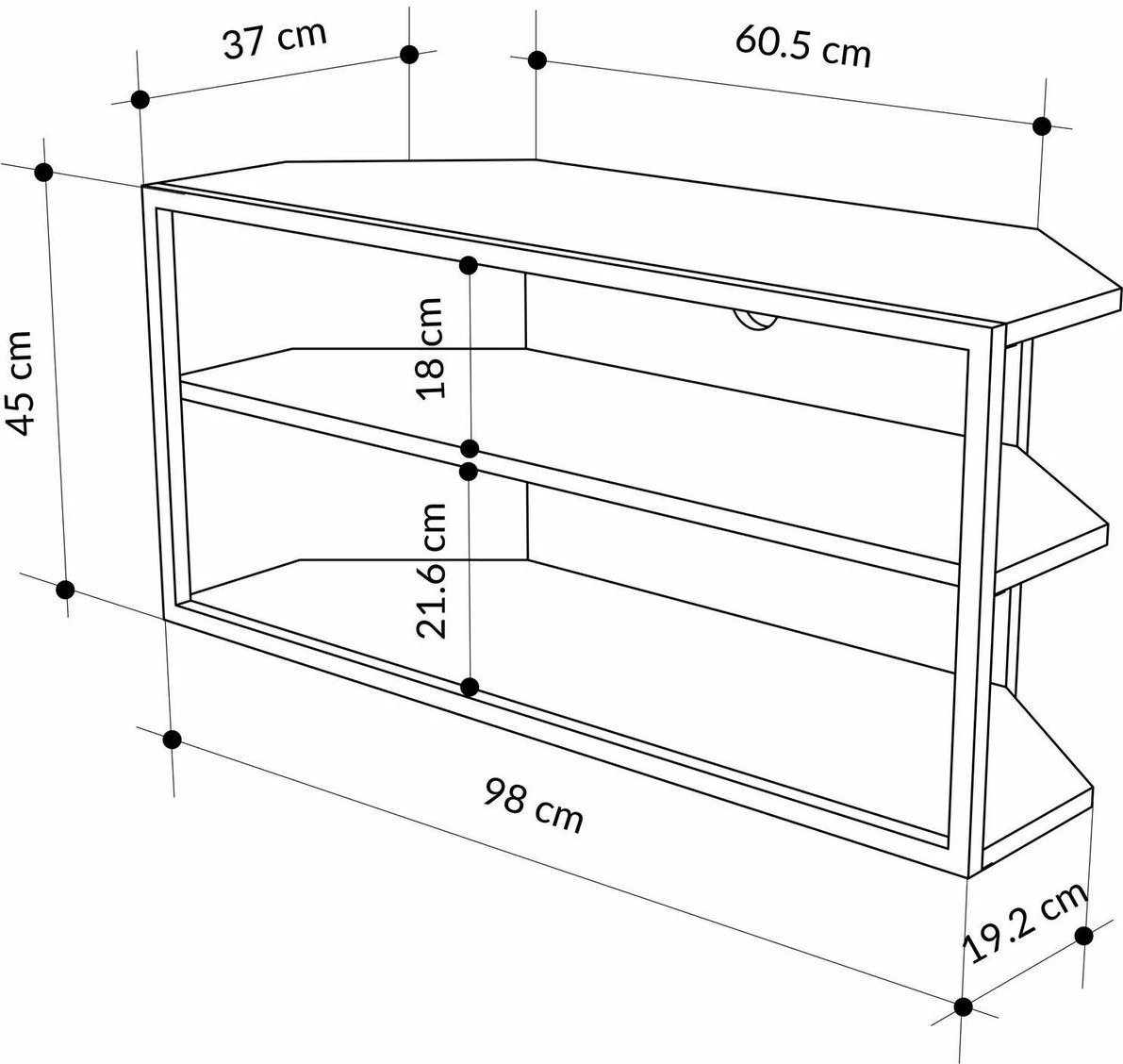Komodë TV Skye Decor, ngjyrë lisi Sapphire Oak