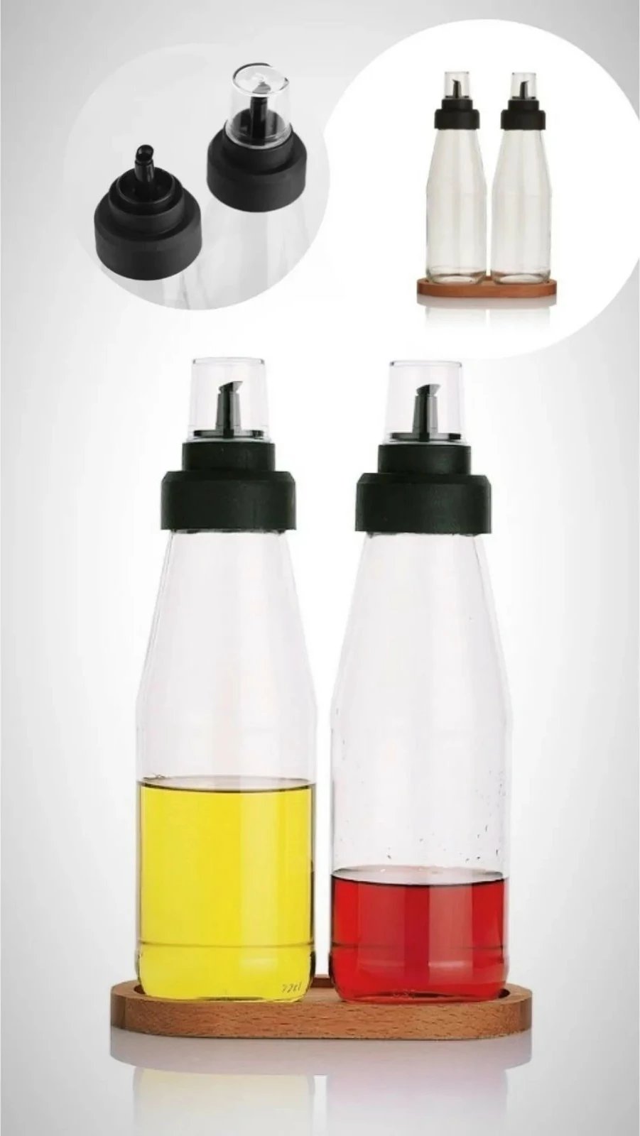 Set shishe për vaj, 2 copë, Hermia Concept, transparent, 720 ml