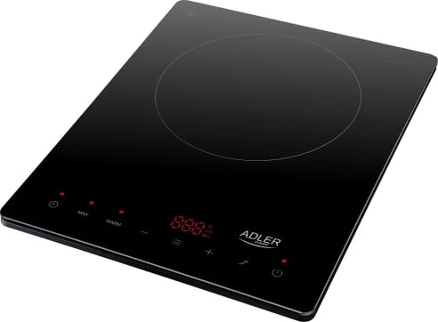 Sobë induksioni një-pllakë, Adler AD 6513, 2000W, diametër pllake 190mm, ekran LCD, timer 180 min, e zezë