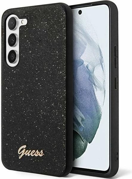 Mbështjellës Guess Glitter Script për Samsung Galaxy S24, i zi