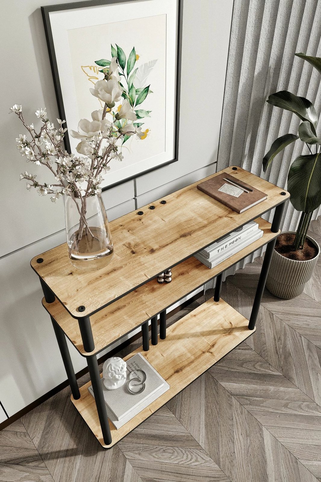 Komodë dekorative, ngjyrë lisi, Skye Decor, Garcia