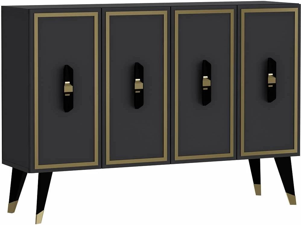 Konsol Skye Decor, 8171KM-32, antracit, e zezë, e artë