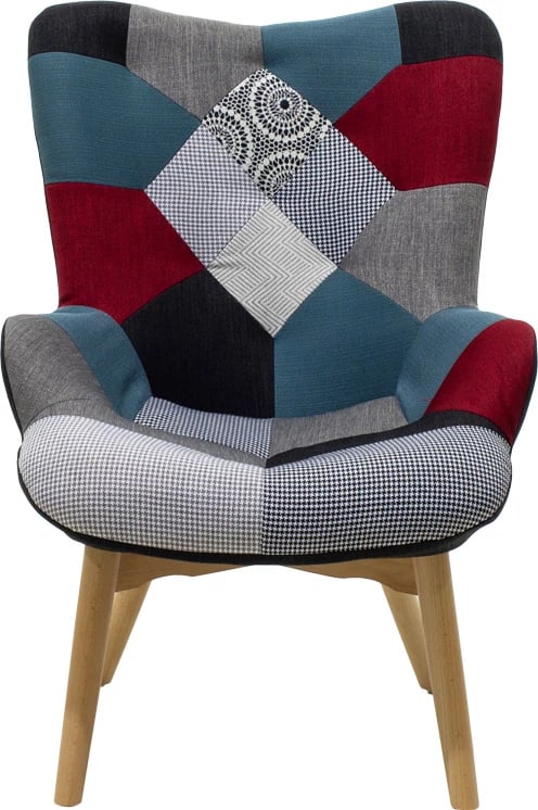 Fotel Kido dizajn retro, patchwork shumëngjyrësh