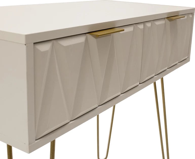 Konsolë Isla, ngjyrë e bardhë dhe e artë, 80x39x74cm