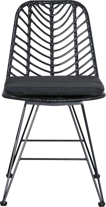 Set tavoline me dy karrige Kliton-Naoki, alumin dhe metal, anthracite e zezë, 80x80x74cm