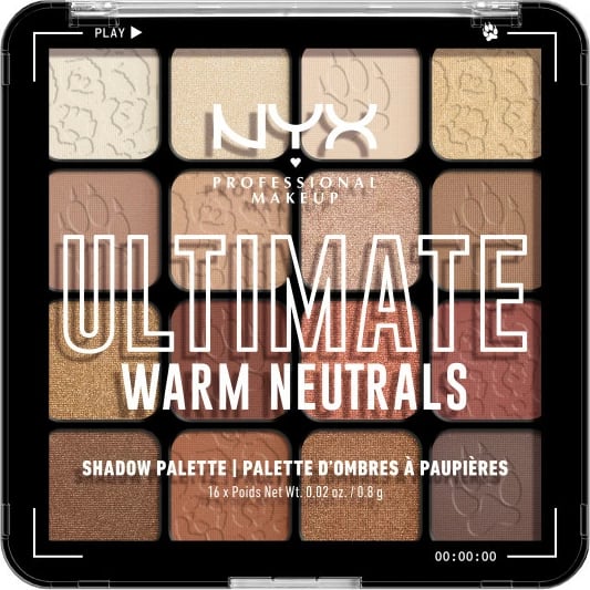 Paletë e hijeve për sy NYX Professional MakeUp Ultimate Shadow Palette Warm Neutrals, 16x0.8g, për femra