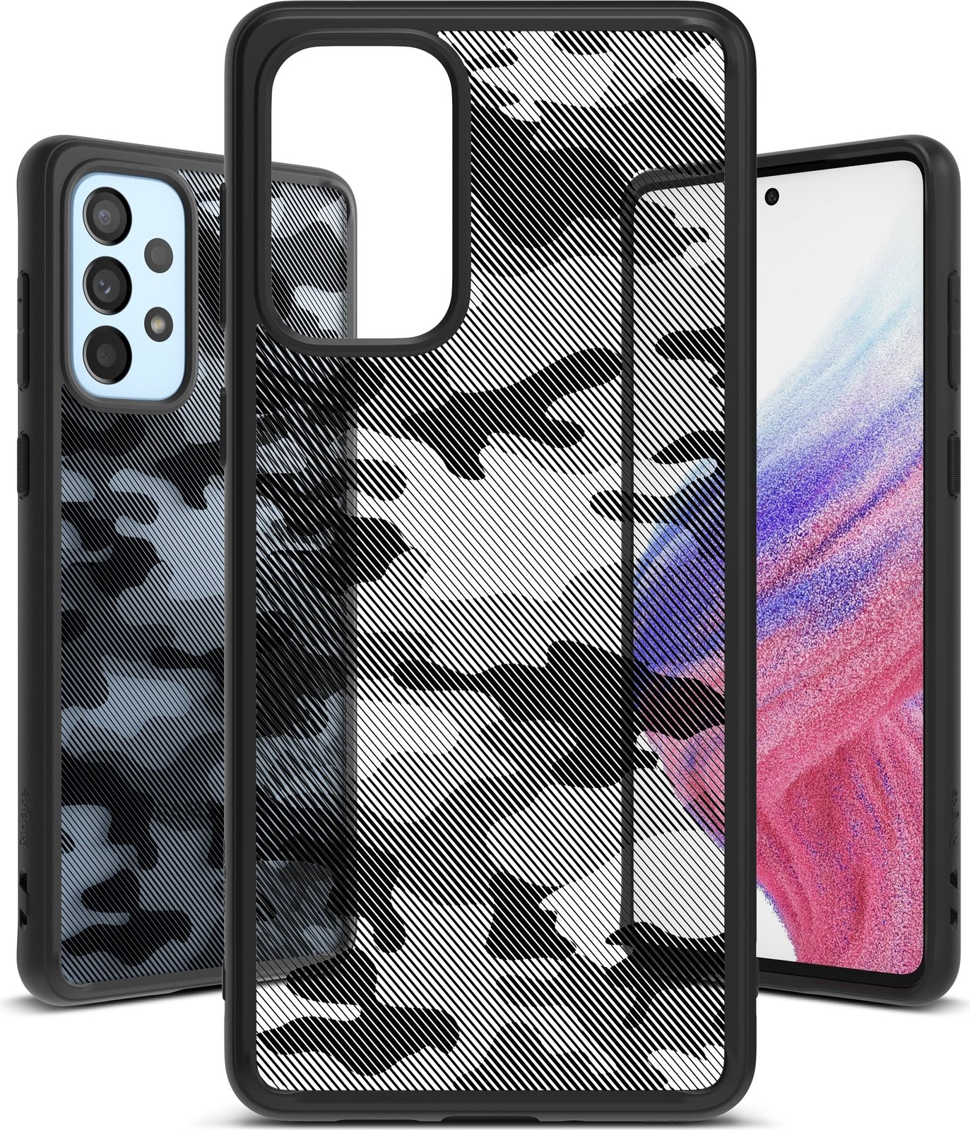 Mbështjellës Ringke Fusion Matte për Samsung Galaxy A73, moro, zi/gri