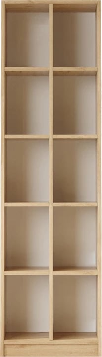 Raft librash 10-vendësh, ngjyrë natyrale, 51.1x25.4x180cm