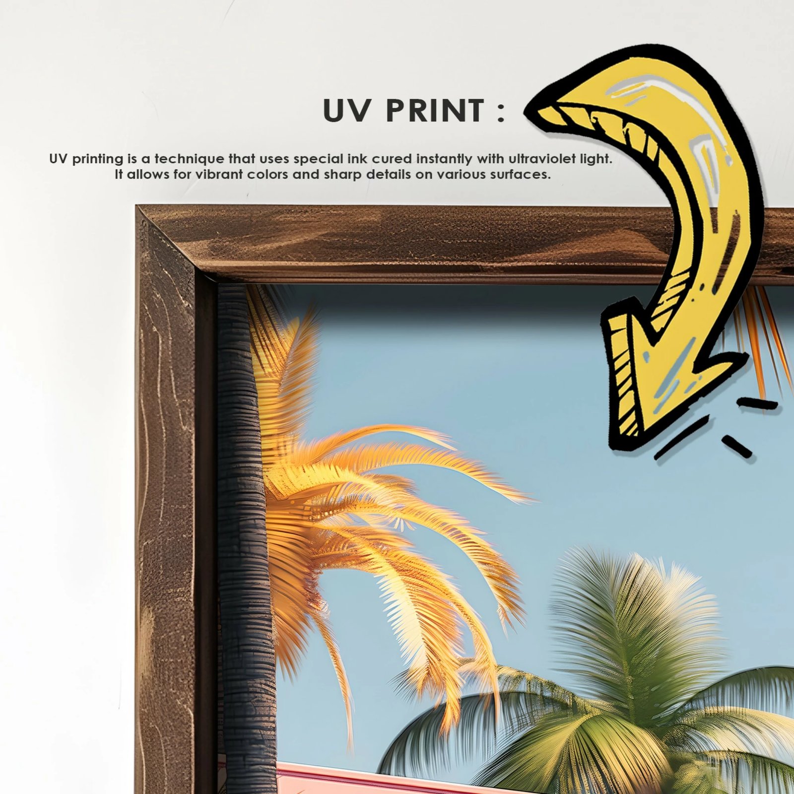 Pikturë dekorative me kornizë MDF, shumëngjyrëshe, Wallity GE093-L