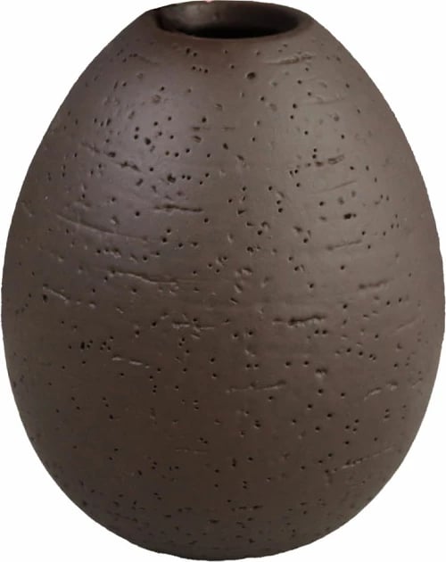 Vazo dekorative OVALADO.1, ngjyrë kafe e errët, polirezine, 11x11x13.5cm