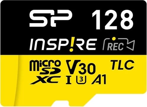 Kartelë memorie Silicon Power Inspire 128 GB MicroSDXC V30 UHS-I U3 A2 me adapter, e zezë