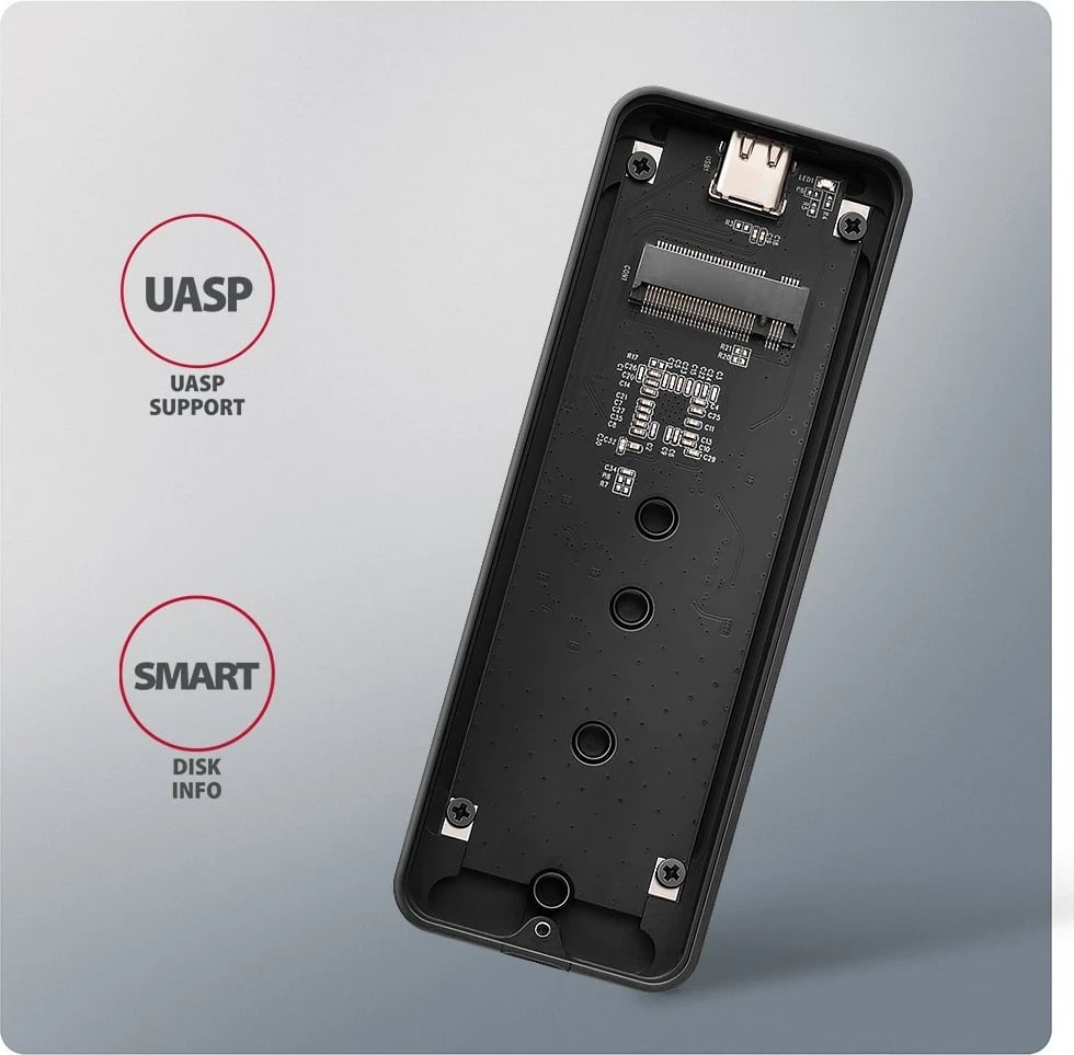 Kasë SSD AXAGON EEM2-20G, USB-C 3.2, M.2, E zezë Kasë SSD AXAGON EEM2-20G, USB-C 3.2, M.2, E zezë