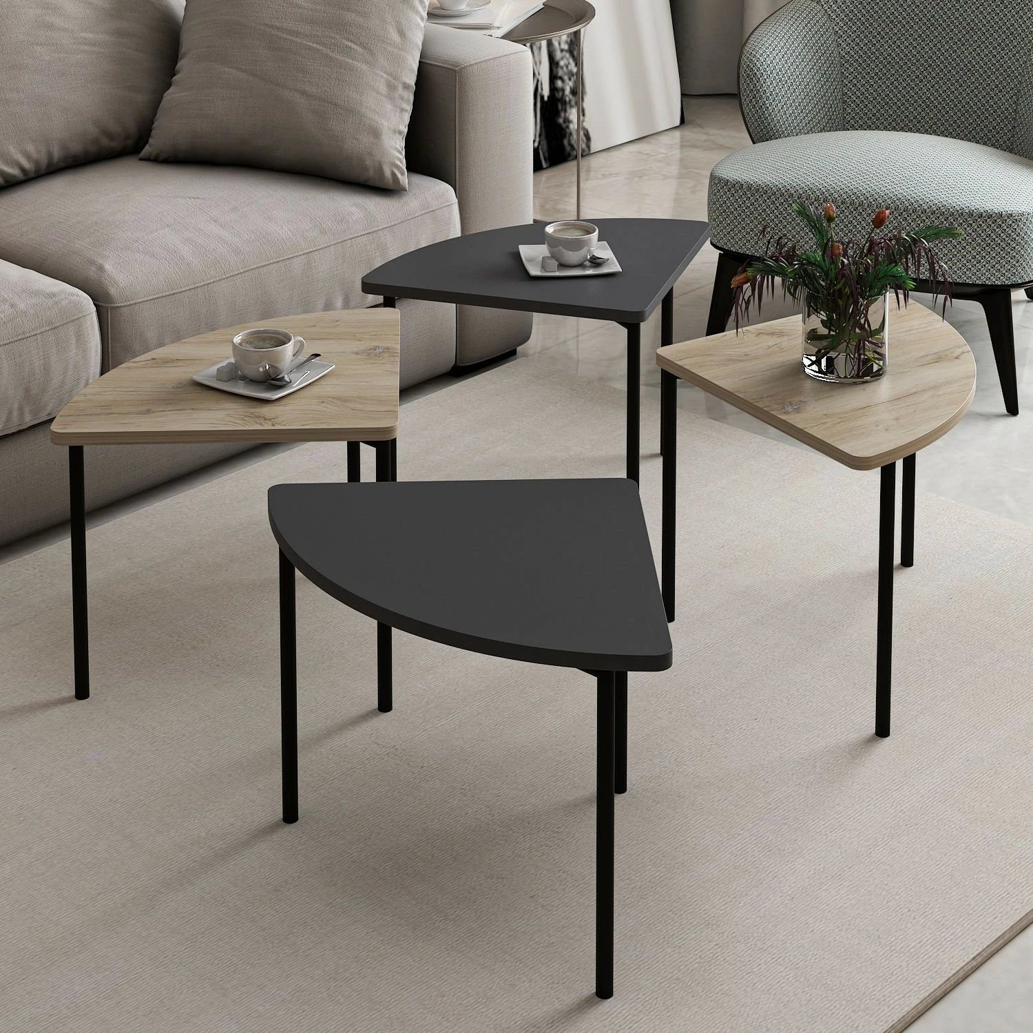 Tavolinë kafeje Emma, ngjyrë antracit, Skye Decor, 8917