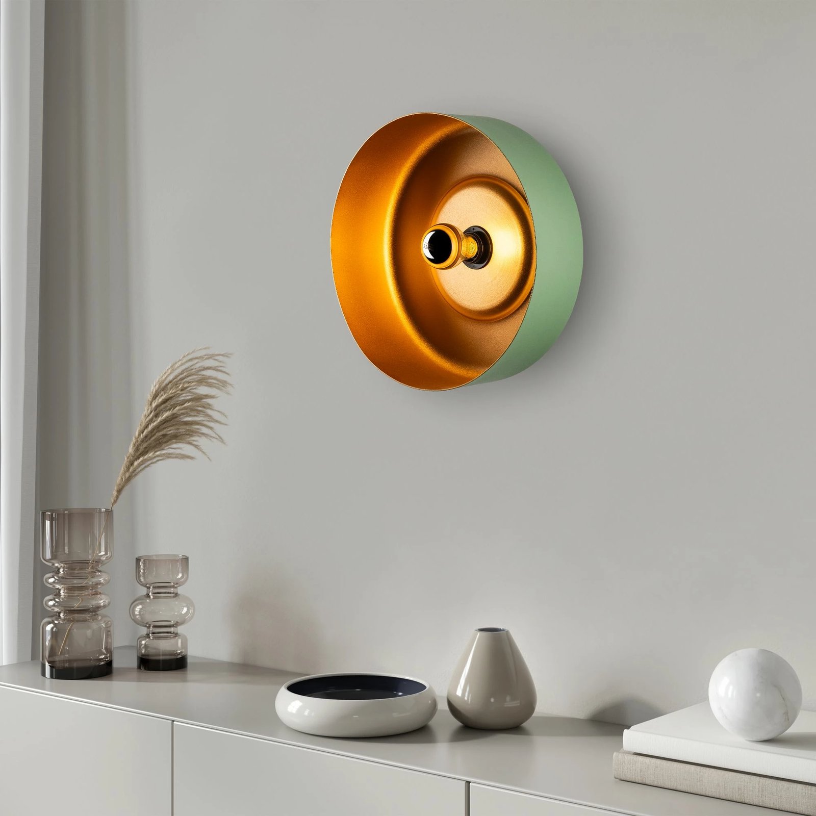 Llambë muri Opviq, Vesta - 15072, metalike, ngjyrë e gjelbër