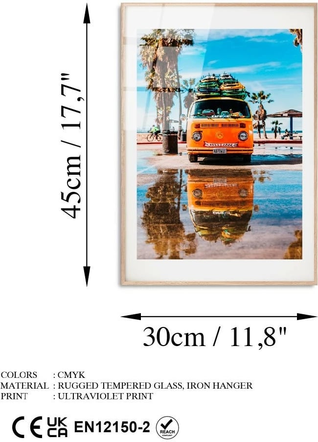 Pikturë dekorative prej xhami të temperuar, Wallity, UV-1073, 30x45cm