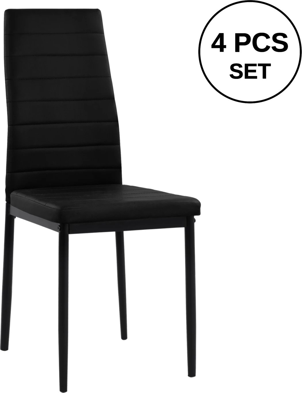 Karrige metalike Lady FH0037.12, kornizë metalike e zezë PU, set prej 4 copash, 40x48x95 cm