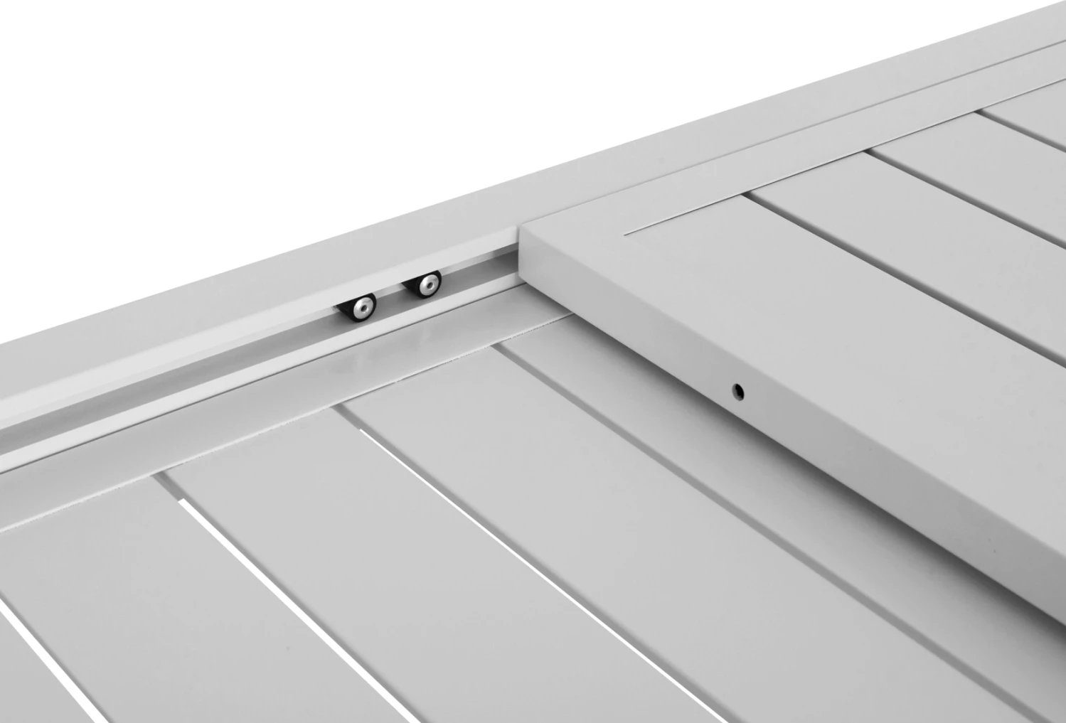 Tavolinë ngrënieje e zgjatshme KRUM, alumin i bardhë, FH6277.01, 160-240x90x73cm