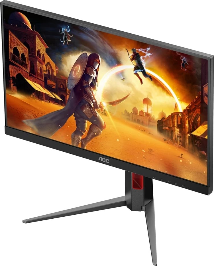 Monitor gaming AOC 24G4HA, 23.8", Full HD, LED, i zi me të kuqe