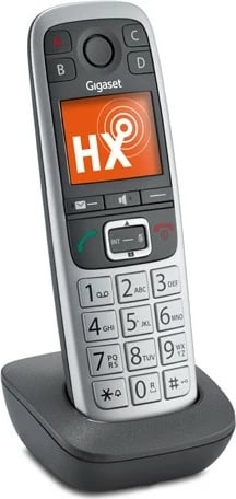Telefon Gigaset E560HX, Analog/DECT, Mbajtës pa tela, Gri, Argjend