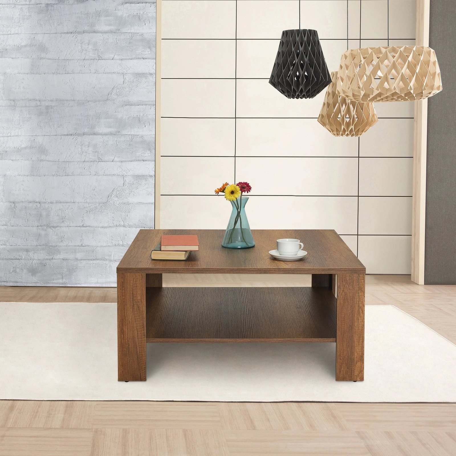 Tavolinë e ulët, ngjyrë arre, Hanah Home, Shp-690-Oo-1