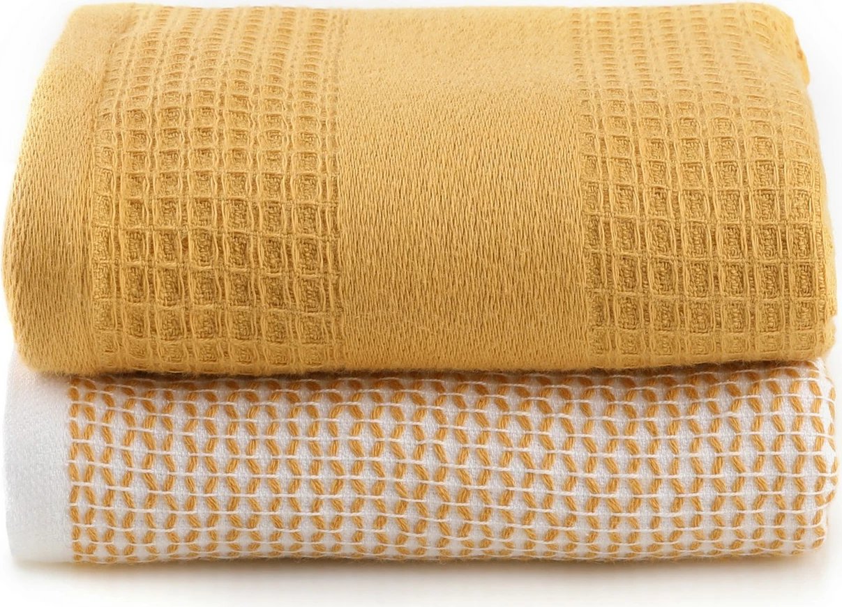 Set peshqirësh për larje (2 copë), Mijölnir, Betty, ngjyrë mustard