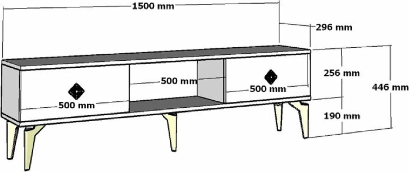 Komodë TV Skye Decor, Varna, e bardhë