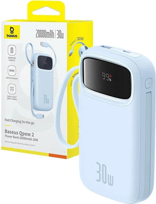 Powerbank Baseus QPow2 20000mAh 30W, kaltër