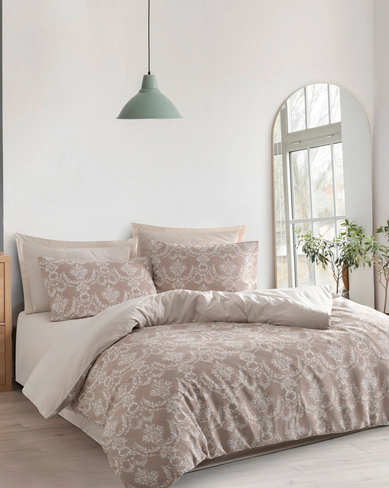 Set mbulesë për jorgan dopio, L'essentiel, ngjyrë kafe, Pure