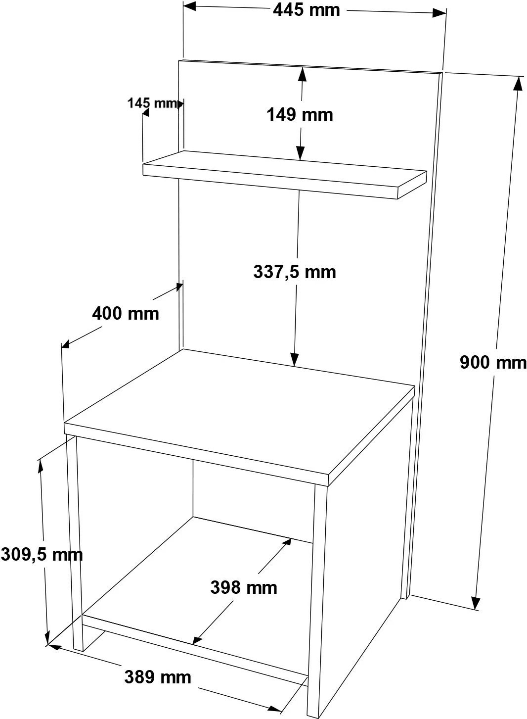 Komodinë Skye Decor, e bardhë, Ps1-W