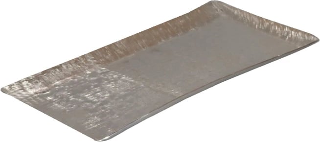 Tabaka dekorative ORLY, alumini, argjend, 49x19x2cm